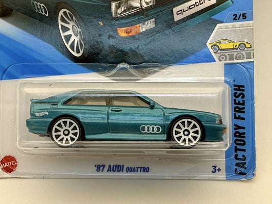 '87 Audi Quattro Factory Fresh Hot Wheels 2024 Turkusowy 1:64 – zdjęcie 2