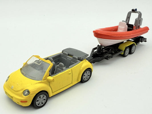VW BEETLE CABRIO, Siku, Resoraki, Die cast, Żółty 1:55 – zdjęcie 2