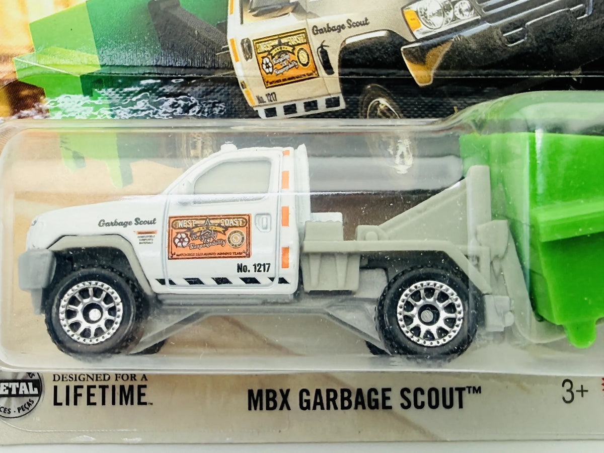 MBX Garbage Scout Matchbox 2024 Mainline 1:64 Śmieciarka Blister Biały – zdjęcie 2