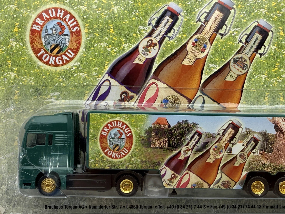 MAN TRUCK Hümmer 1:87 Zielony Reklama Brauhaus Torgau Torgauer Landbiere – zdjęcie 5