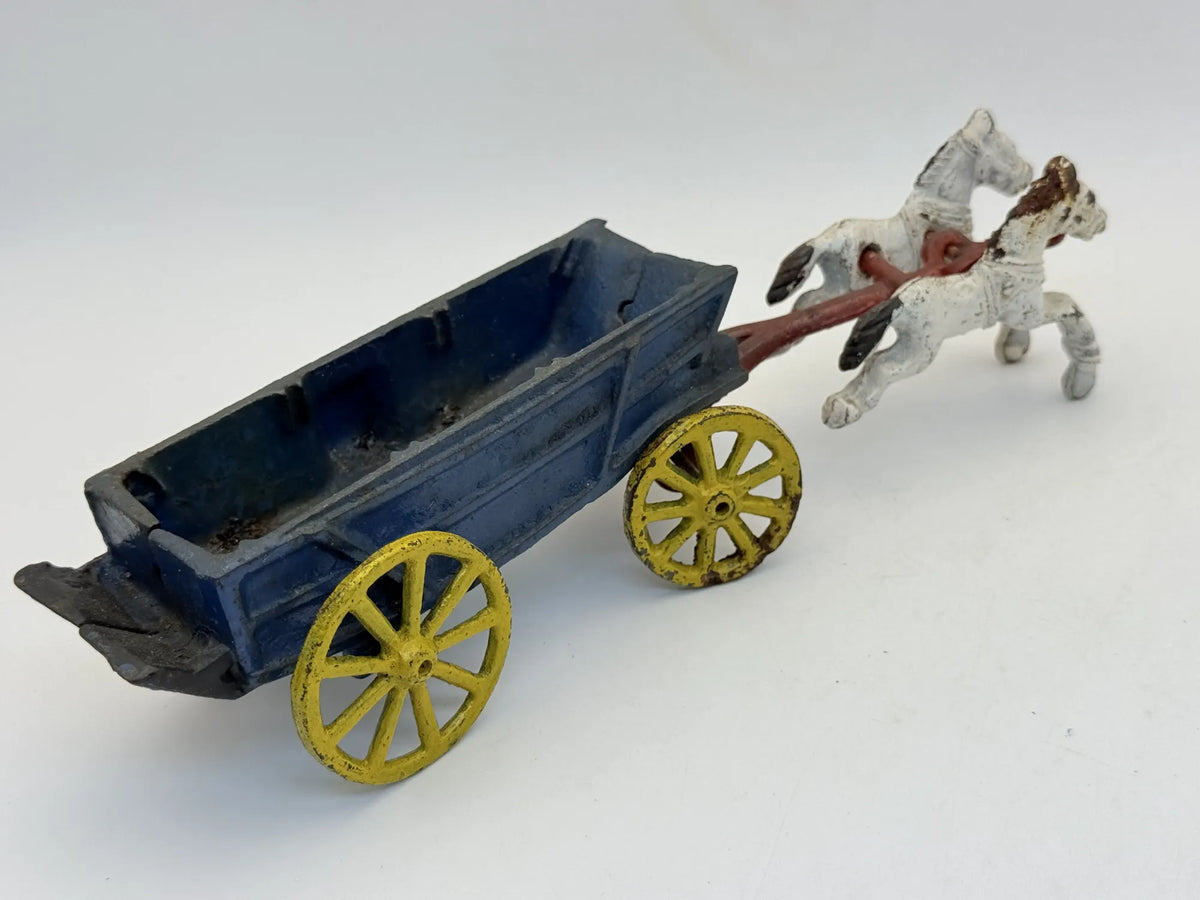Antyczny Żeliwny wóz zaprzężony w konie 1930 1:16 Made in United States – zdjęcie 2