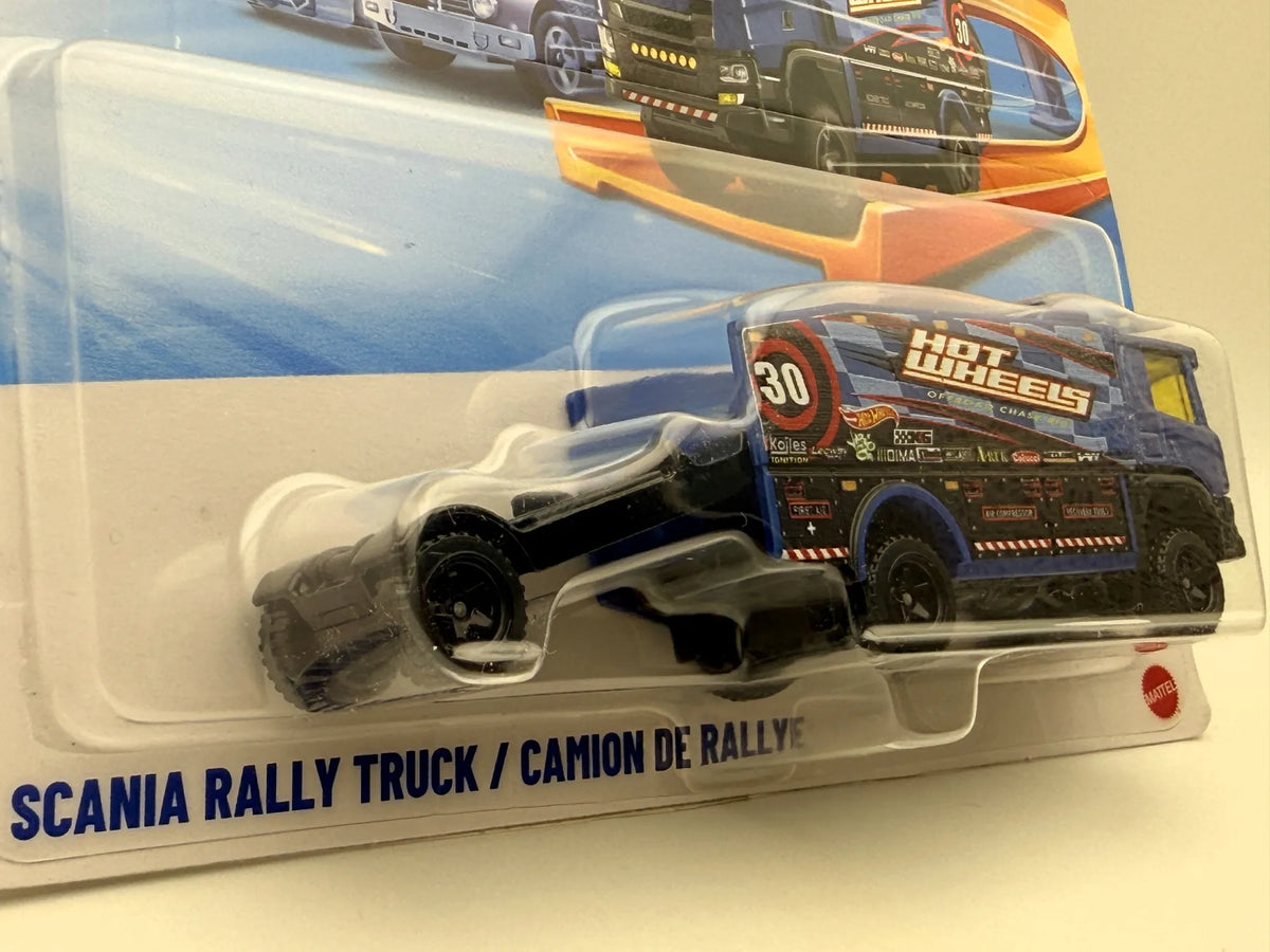 SCANIA RALLY TRUCK, Hot Wheels 2025, HYT56 JMK06, Granatowy, 1:64, Resoraki – zdjęcie 2