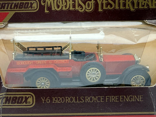 Y-6 1920 ROLLS ROYCE FIRE ENGINE Matchbox 1984 1:48 Made in England – zdjęcie 2