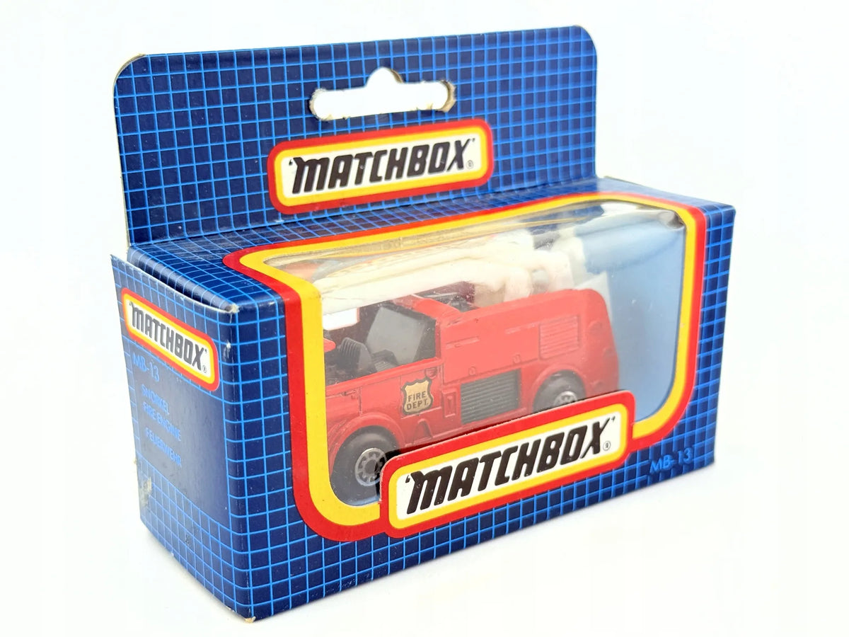 FIRE TRUCK, Matchbox, Resoraki, Die cast Mb-13, Czerwony, 1:64 – zdjęcie 2