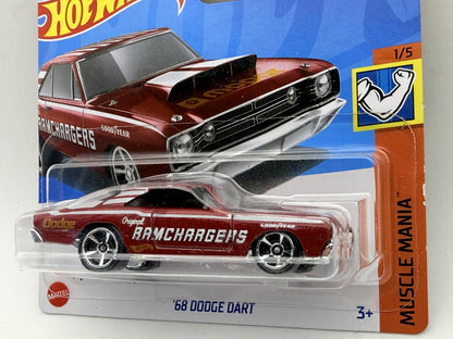 '68 Dodge Dart Muscle Mania Hot Wheels 2024 Czerwony 1:64 – zdjęcie 2