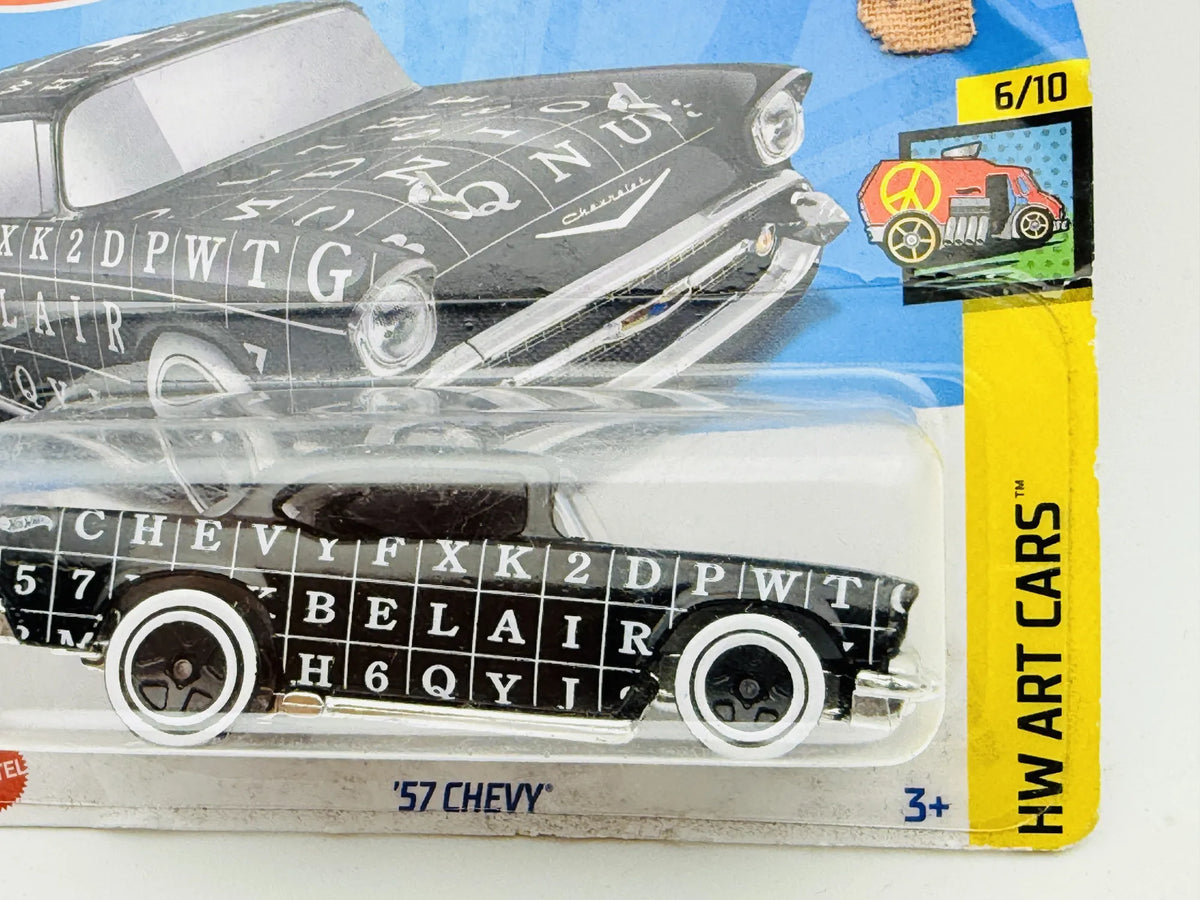 '57 Chevy Hot Wheels 2024 HW ART CARS 1:64 CHEVY BELAIR Blister Czarny – zdjęcie 2