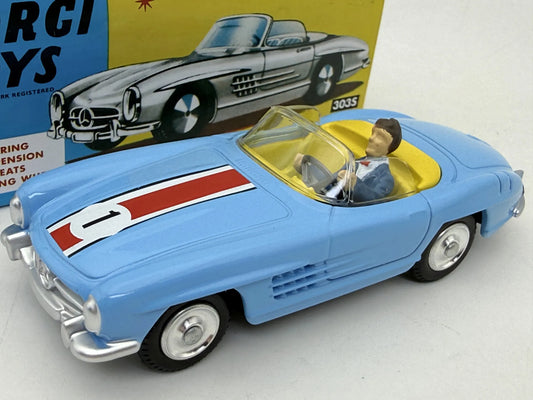 MERCEDES-BENZ 300 SL ROADSTER Corgi Błękitny 1:43 Figurka Kierowcy – zdjęcie 2