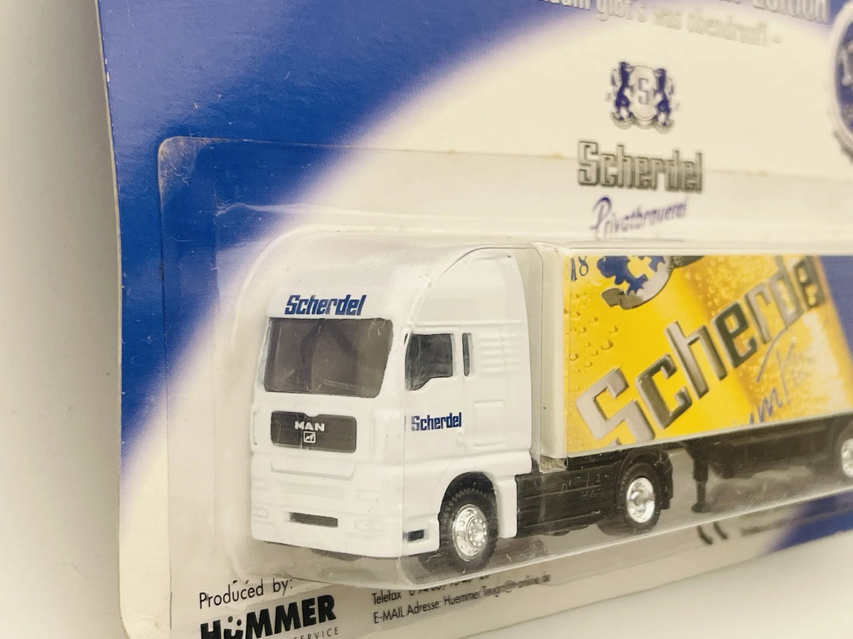 MAN F2000 Hümmer 2001 1:87 Ciężarówka Promocyjna Scherdel Blister Biały – zdjęcie 2