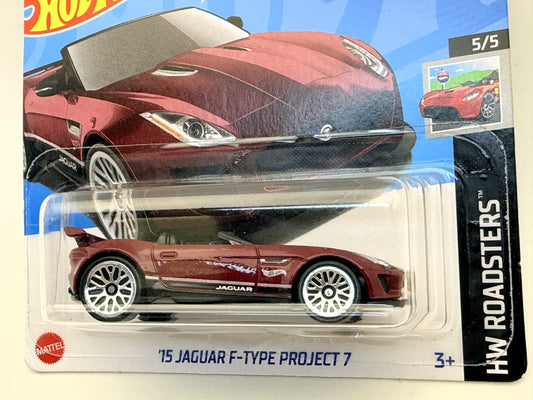 '15 JAGUAR F-TYPE PROJECT 7 HW Roadsters Hot Wheels 2024 Bordowy 1:64 – zdjęcie 2