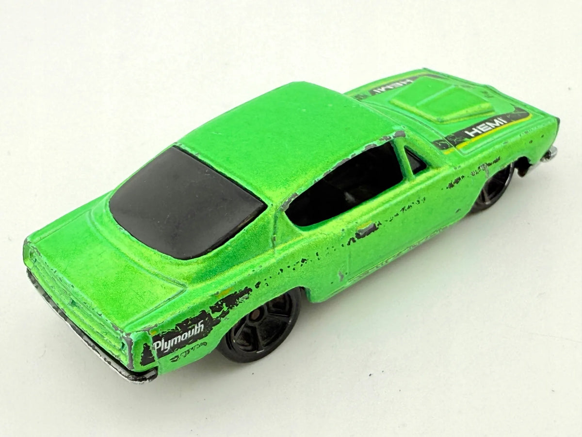 PLYMOUTH HEMI CUDA, Hot Wheels, Resoraki, Die cast E03, Zielony, 1:64 – zdjęcie 2