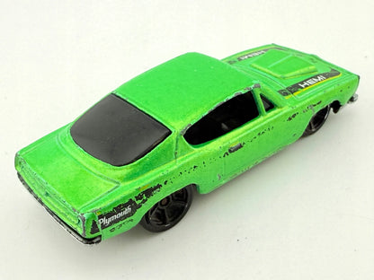 PLYMOUTH HEMI CUDA, Hot Wheels, Resoraki, Die cast E03, Zielony, 1:64 – zdjęcie 2