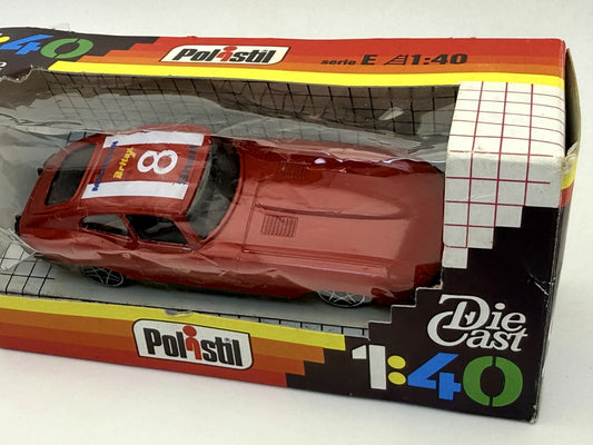 JAGUAR E-TYPE Serie 200 Polistil '70 Czerwony 1:40 Made in Italy – zdjęcie 2