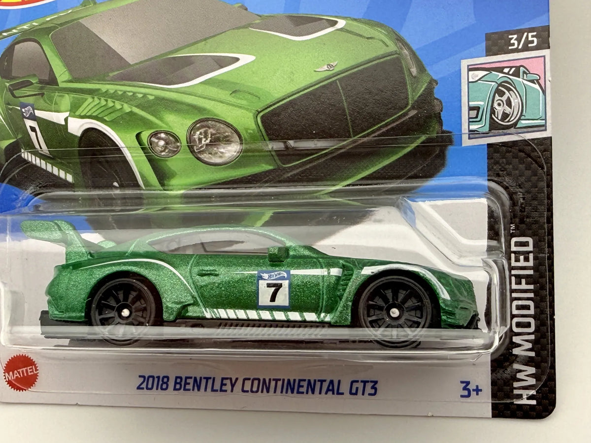 2018 BENTLEY CONTINENTAL GT3 Hot Wheels 2023 Zielony 1:64 Protektor – zdjęcie 2