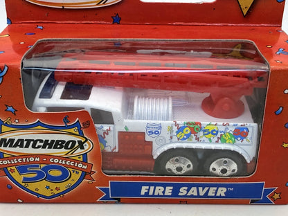 FIRE SAVER 50th Anniversary Straż pożarna Matchbox 2002 Biały 1:64 – zdjęcie 2