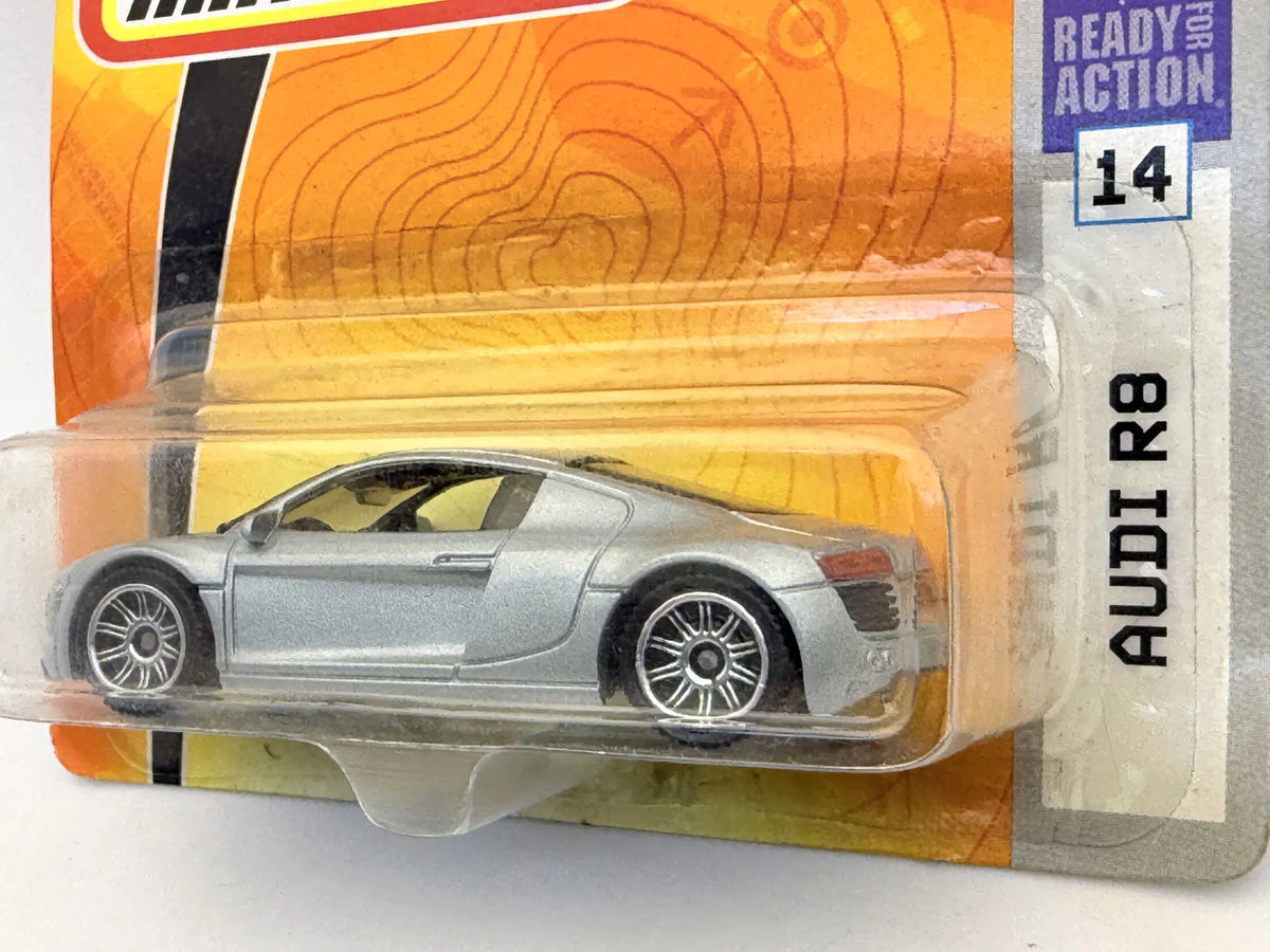 AUDI R8 Mbx Metal Matchbox 2007 Srebrny 1:64 – zdjęcie 2