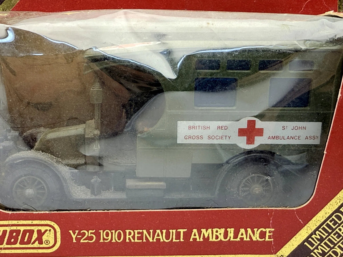 Y-25 1910 Renault Ambulance Matchbox 1986 Zielony 1:43 Made in England – zdjęcie 2