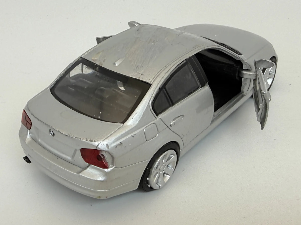 BMW 3SERIES, Unbranded, Die cast, Srebrny, 1:37, Resoraki – zdjęcie 2