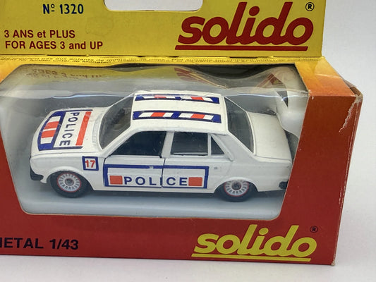 PEUGEOT 305 Policja Solido '70 Biały 1:43 Made in France – zdjęcie 2
