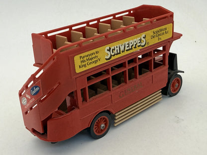 A.E.C. 8' TYPE BUS 1922 Matchbox 1982 Czerw. 1:64 Made in England Schweppes – zdjęcie 2