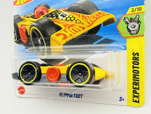 Flippin Fast Hot Wheels 2025 Experimotors 1:64 Blister Żółty – zdjęcie 2