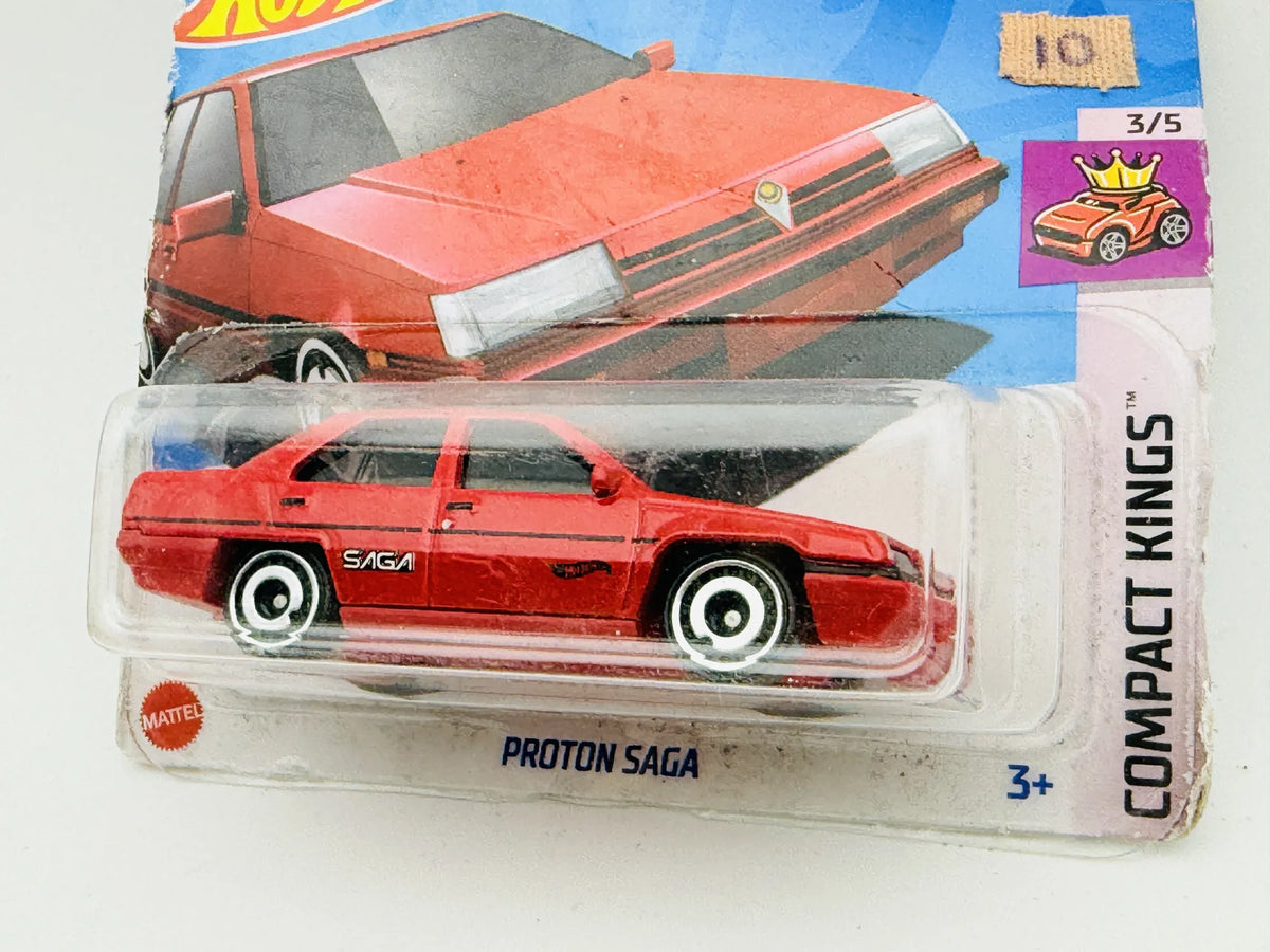 Proton Saga Hot Wheels 2024 Compact Kings 1:64 Blister Czerwony – zdjęcie 2