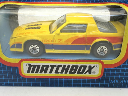 CHEVROLET CAMARO IROC-Z Mainline Matchbox 1987 Żółty 1:64 Made in Macau – zdjęcie 2