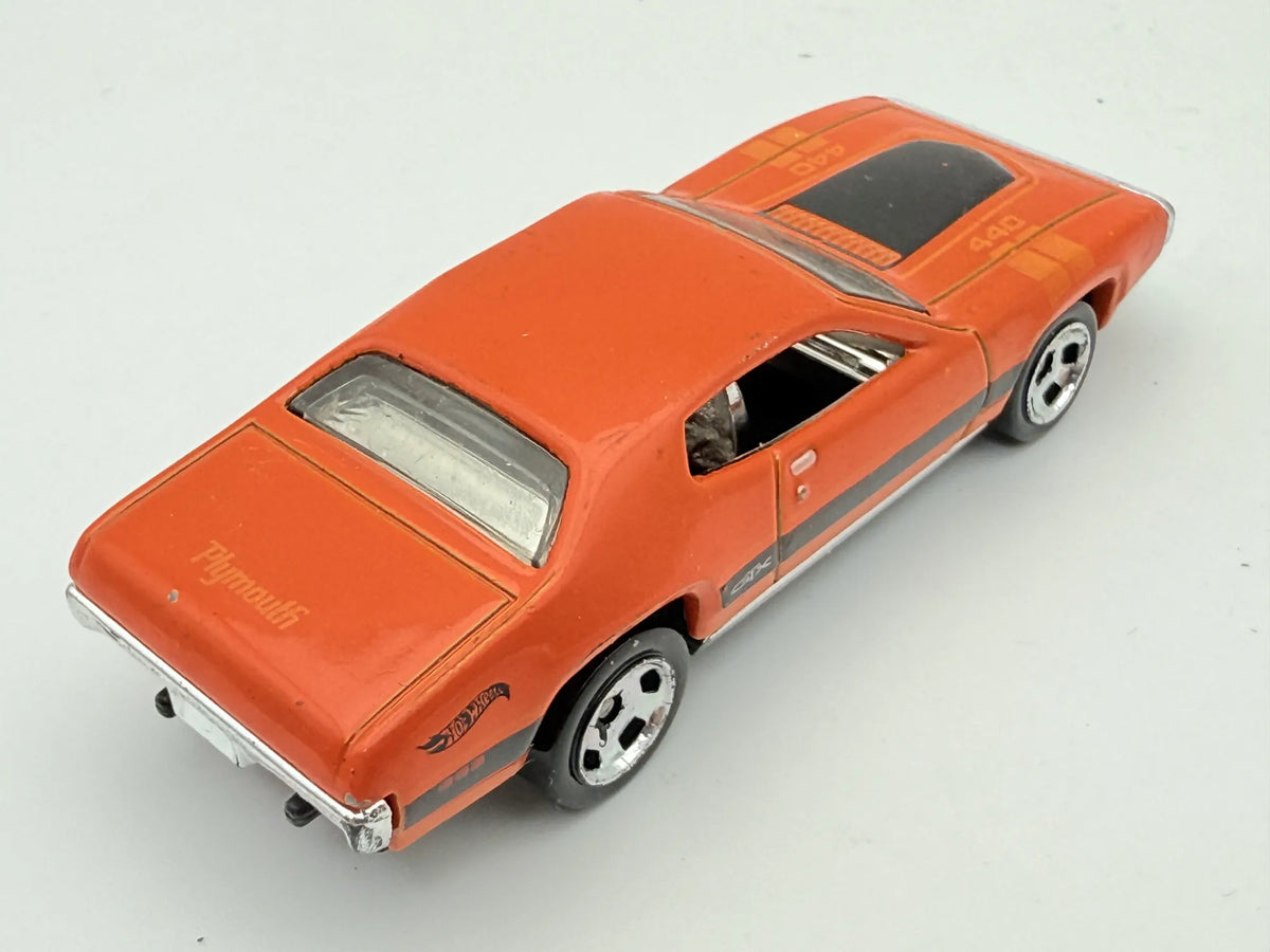 '71 PLYMOUTH GTX, Hot Wheels, Die cast GR138, Pomarańczowy, 1:64, Resoraki – zdjęcie 2
