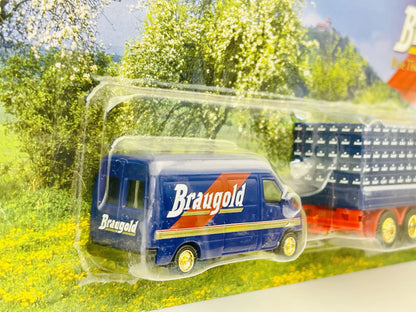 Mercedes Sprinter / Atego Grell 1:87 Ciężarówka Promocyjna Braugold Blister – zdjęcie 2