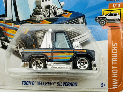 Tooned '83 Chevy Silverado Hot Wheels 2023 HW Hot Trucks 1:64 Pickup Czarny – zdjęcie 2