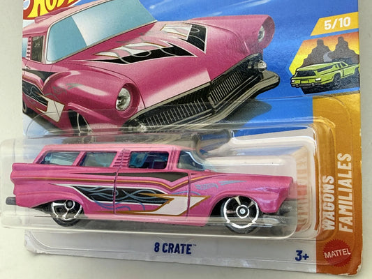 8 Crate Wagons Familiales Hot Wheels 2026 Różowy 1:64 – zdjęcie 2