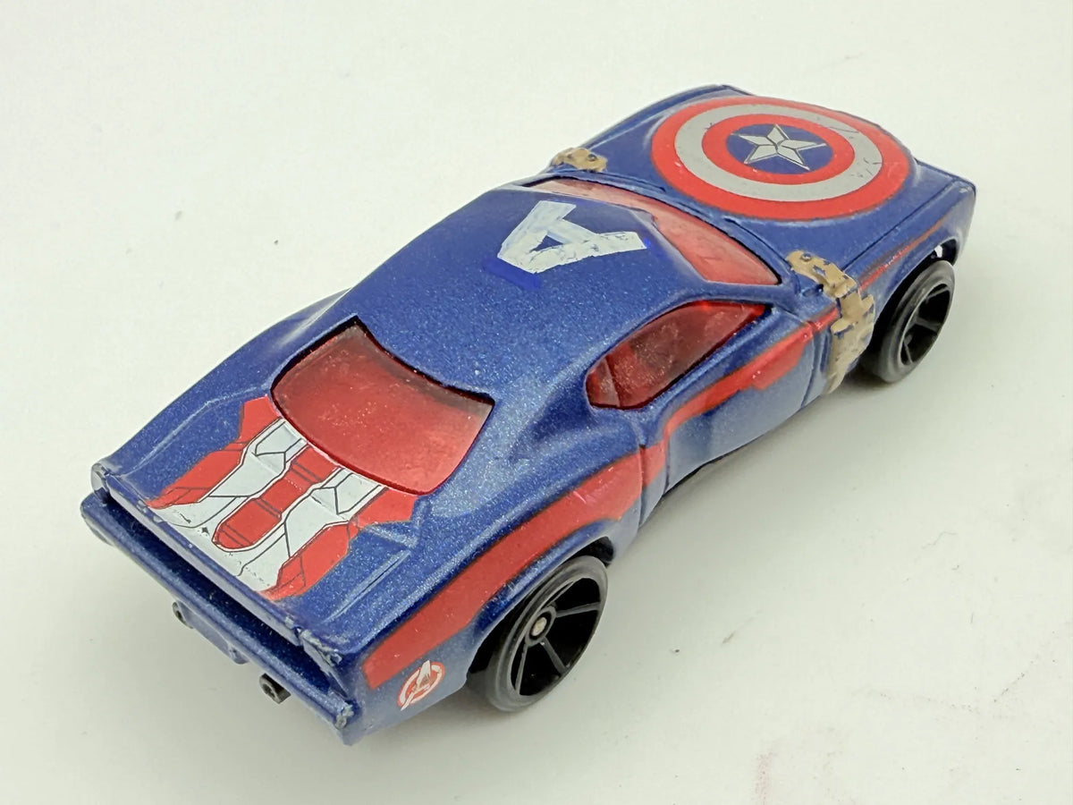MARVEL CAPTAIN AMERICA CAR, Hot Wheels 2013, Die cast BDM73 H51, 1:64 – zdjęcie 2