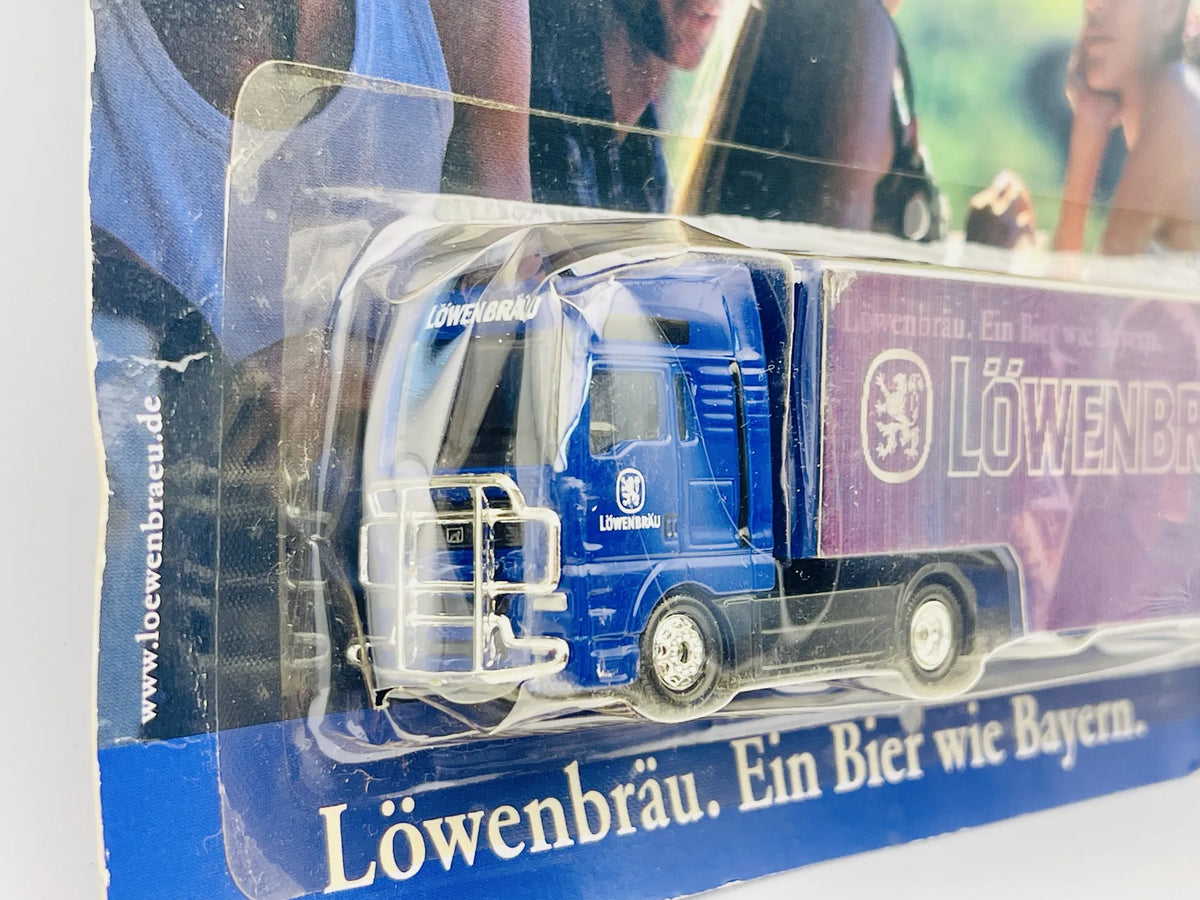 MAN TRUCK Hümmer 1:87 Ciężarówka Promocyjna Fioletowy Blister Löwenbräu – zdjęcie 2