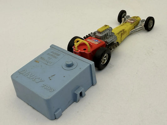 FIREBALL DRAGSTER Wyrzutnia Dinky Toys 1970 Żółty 1:34 Made in England – zdjęcie 2