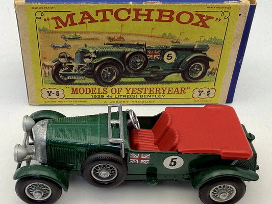 1929 4.5 LITRE BENTLEY Matchbox '70 Zielony 1:43 Made in England – zdjęcie 2