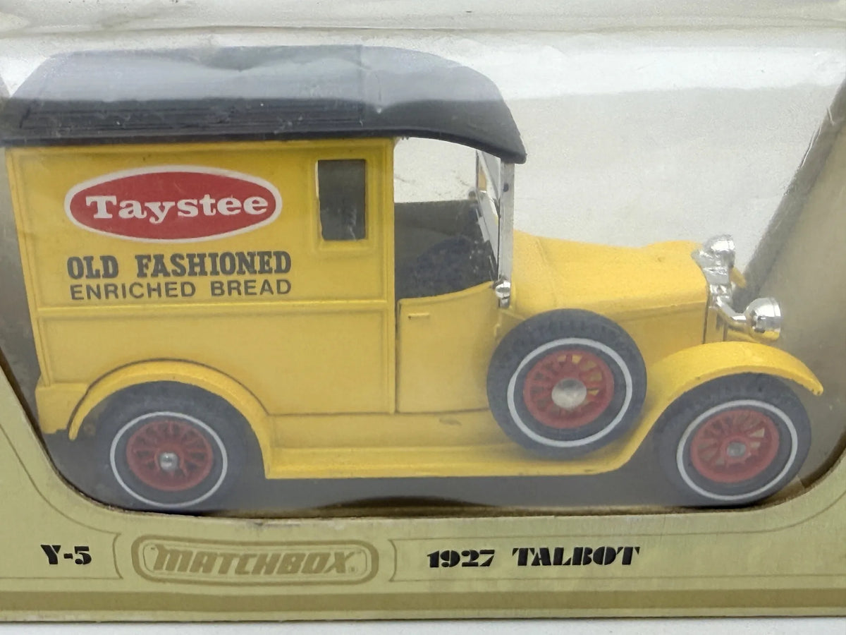 1927 TALBOT Matchbox 1978 Żółty 1:47 Made in England Taystee – zdjęcie 2