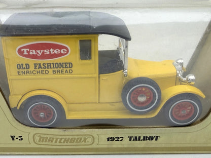1927 TALBOT Matchbox 1978 Żółty 1:47 Made in England Taystee – zdjęcie 2