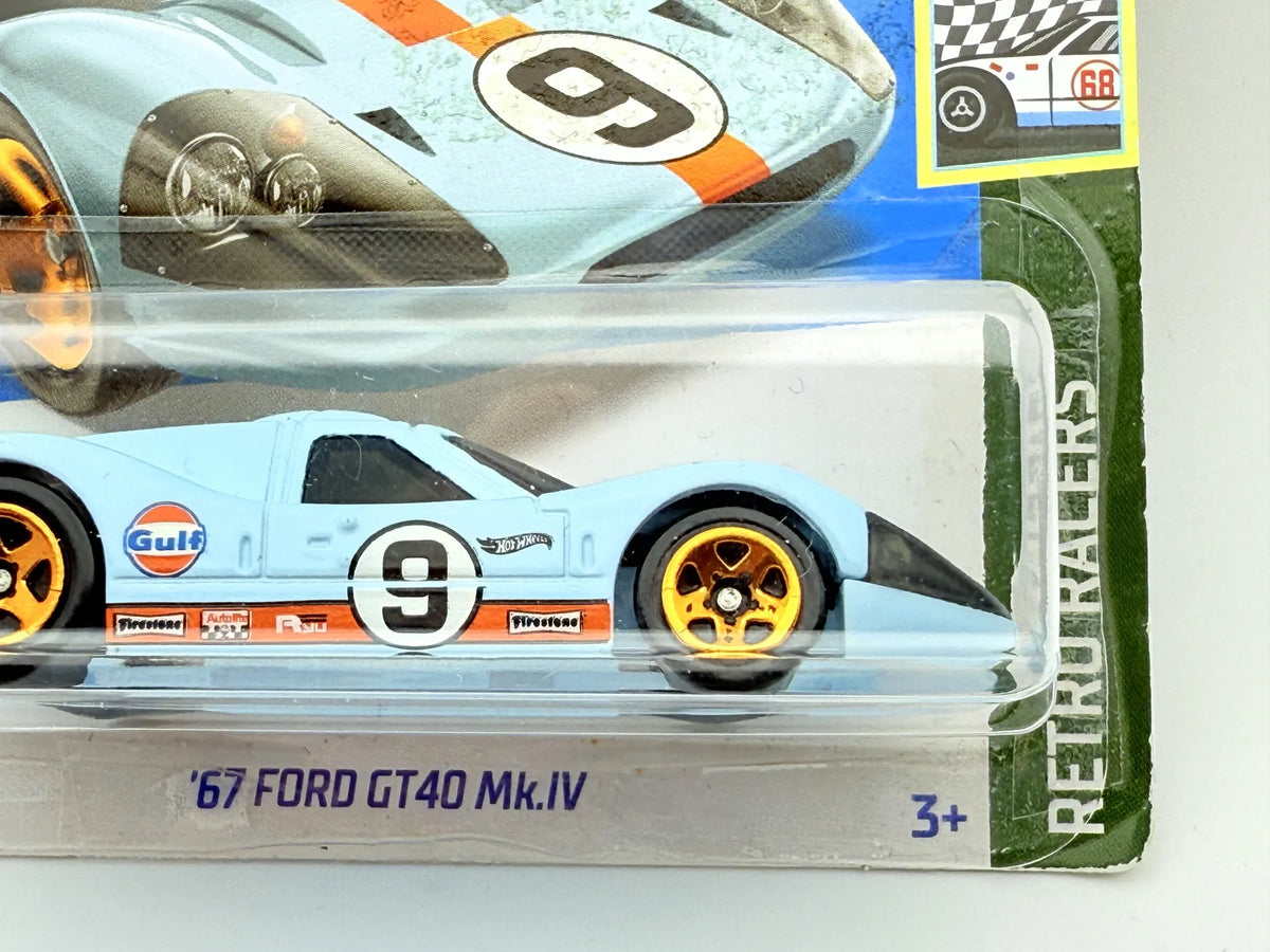 FORD GT40 MK.IV, GULF, Hot Wheels 2022 Resoraki, Die cast Jasnoniebie. 1:64 – zdjęcie 2