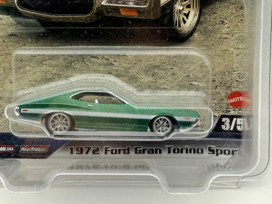 1972 FORD GRAN TORINO SPORT Premium Hot Wheels 2023 Zielony 1:64 – zdjęcie 2