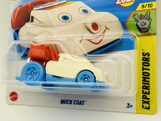 Quick Chat Hot Wheels 2025 Experimotors 1:64 Blister Kremowy – zdjęcie 2