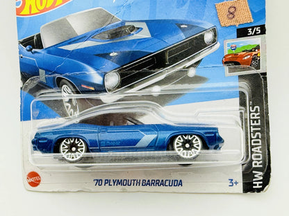 1970 Plymouth Barracuda Hot Wheels 2024 HW Roadsters 1:64 Blister Niebieski – zdjęcie 2
