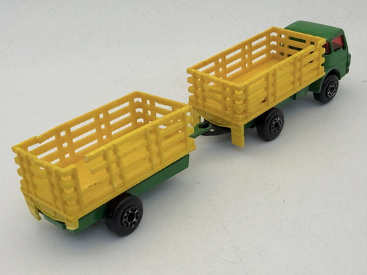 Cattle Truk Trailer Superfast Matchbox 1976 Zielony 1:87 Made in Macau – zdjęcie 2
