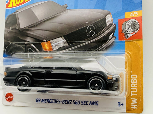 '89 Mercedes-Benz 560 Sec Amg Hot Wheels 2023 HW Turbo 1:64 Blister Czarny – zdjęcie 2