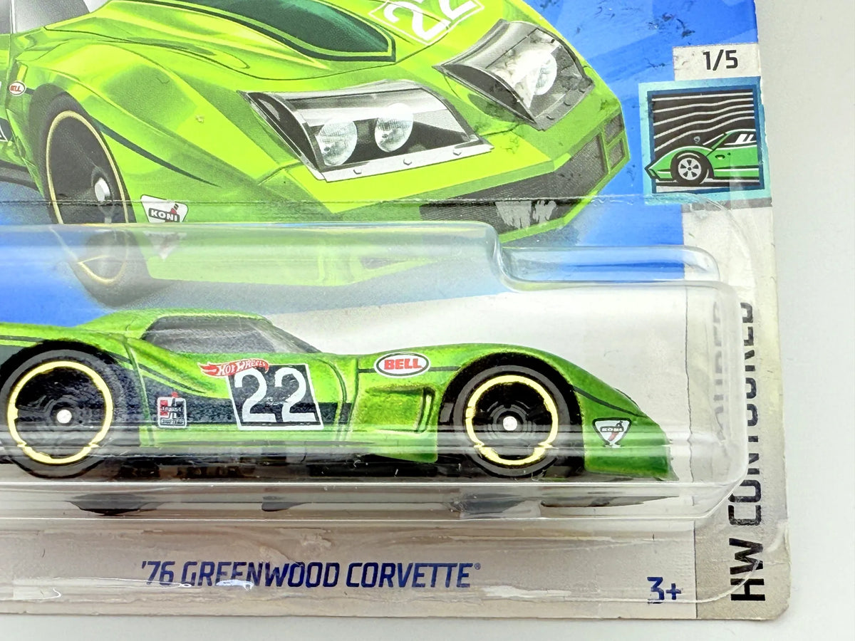 1976 GREENWOOD CORVETTE, Hot Wheels 2022, Resoraki, Die cast, Zielony 1:64 – zdjęcie 2