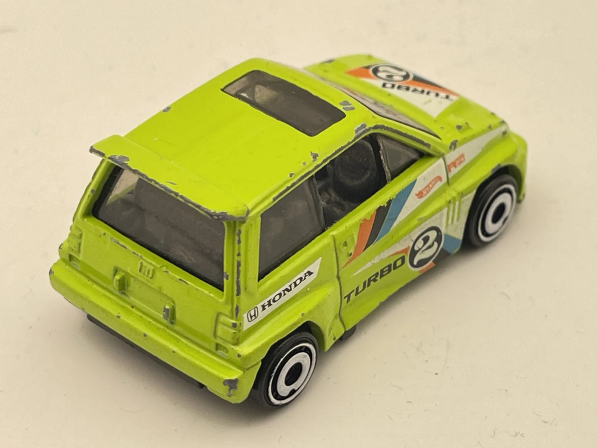 1985 HONDA CITY TURBO II, Hot Wheels 2017, Die cast FJV43, Zielony, 1:64 – zdjęcie 2