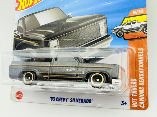 '83 Chevy Silverado Hot Wheels 2025 1:64 Pickup Blister Szary – zdjęcie 2