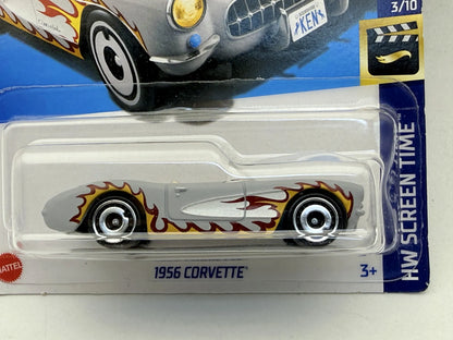 1956 Corvette HW Screen Time Hot Wheels 2021 Srebrny 1:64 – zdjęcie 2