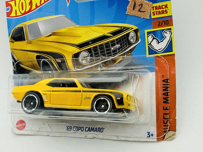 '69 Copo Camaro Hot Wheels 2022 Muscle Mania 1:64 Blister Żółty – zdjęcie 2