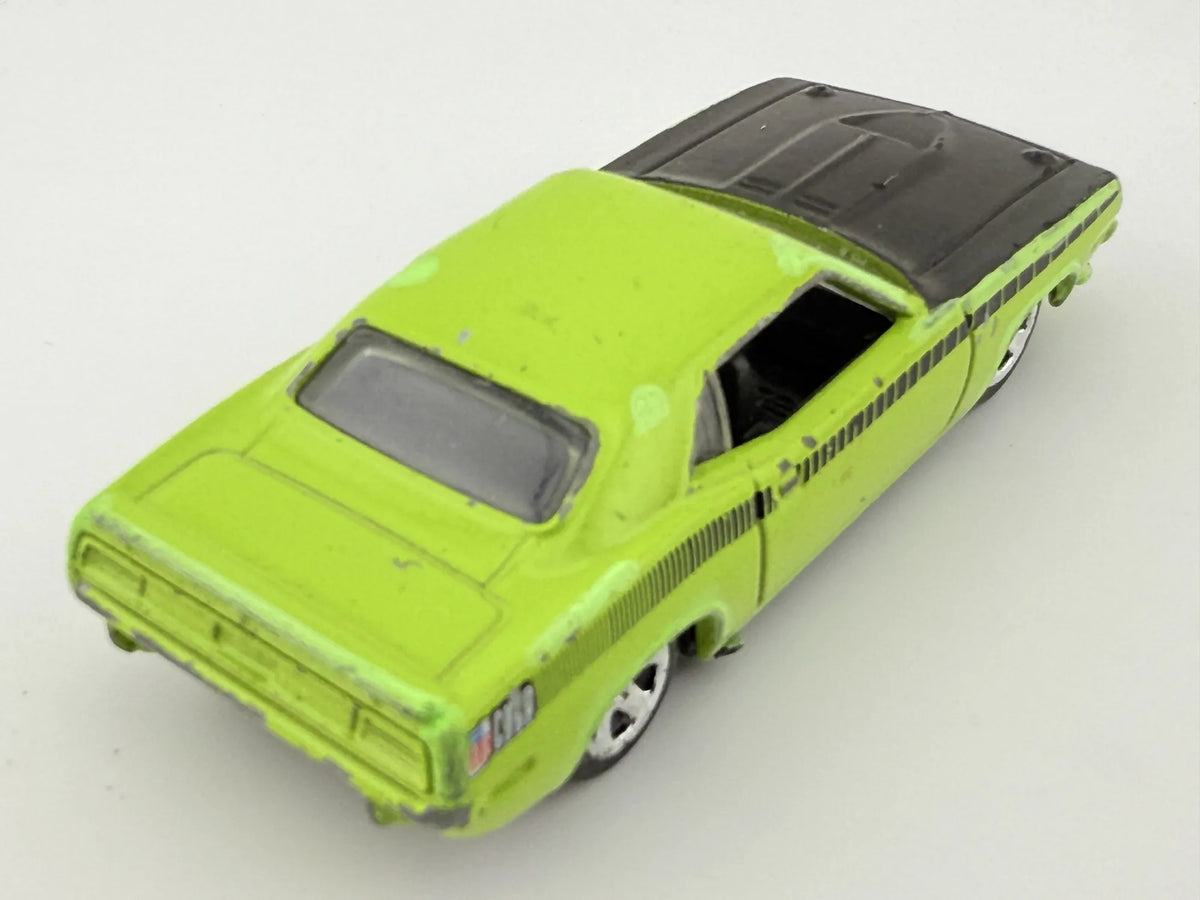 1970 PLYMOUTH AAR CUDA, Chrysler Llc, Die cast B14, Zielony, 1:64, Resoraki – zdjęcie 2