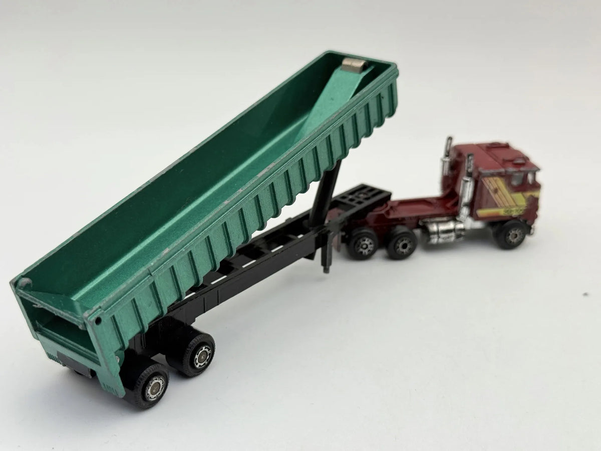 KENWORTH K100 COE Z NACZEPĄ WYWROTKA, Yatming Ok. 1983, Die cast, 1:90 – zdjęcie 2