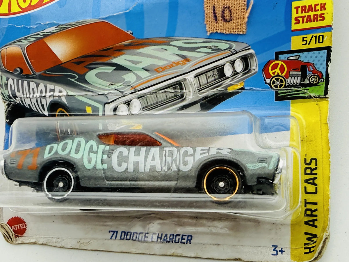 '71 Dodge Charger Hot Wheels 2022 HW ART CARS 1:64 Muscle car Blister Szary – zdjęcie 2